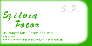 szilvia potor business card